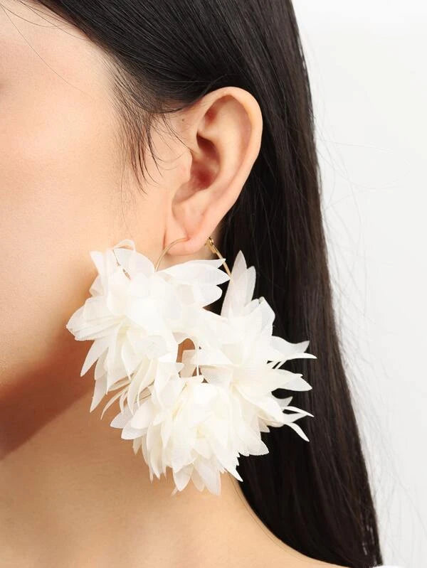 Flower Hoop Earrings