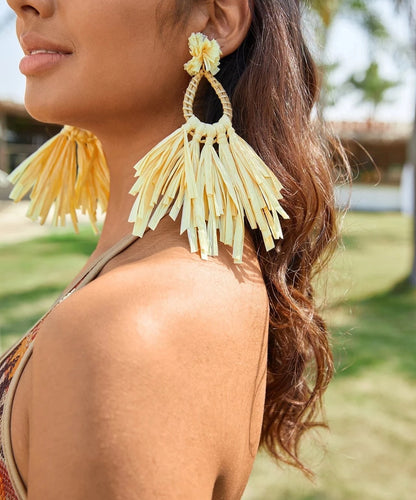 Flower Straw Earrings