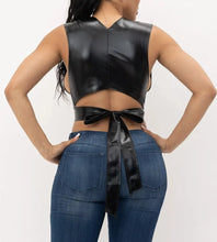 Foil Back Waist Tie Crop