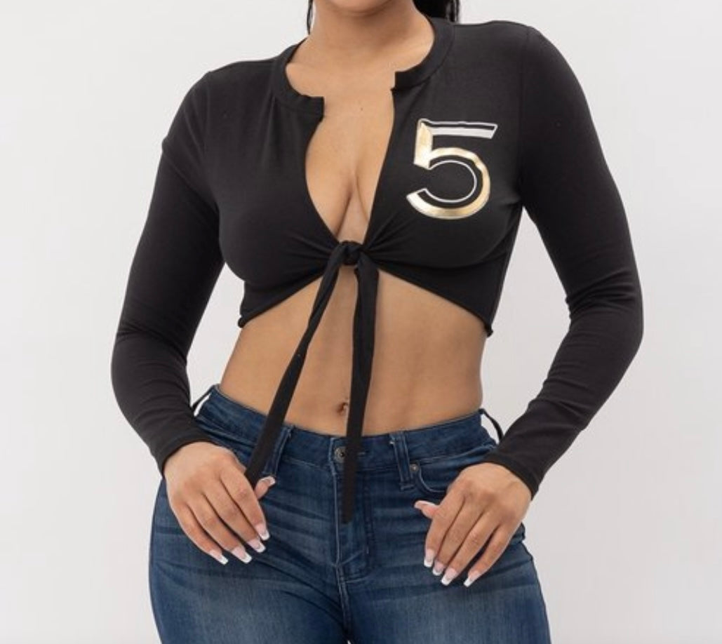 Open Front Tie Crop