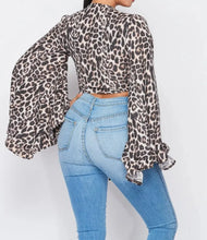 Leopard Bell Sleeve Top